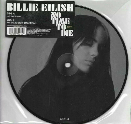 BLUE VINYL---- BILLIE EILISH No Time to Die 7 SINGLE RECORD Instrumental  0112