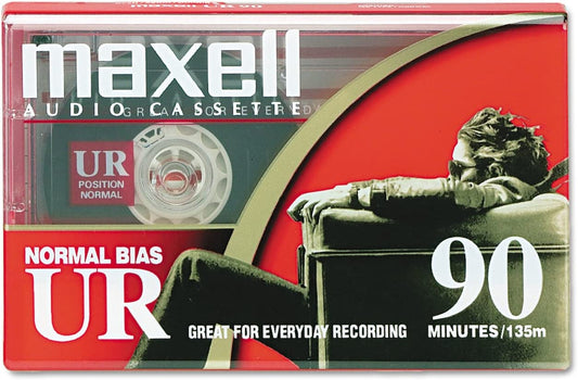 Maxell 108510 UR-90 Single Normal Bias Audio Cassette 90 Minute With Case