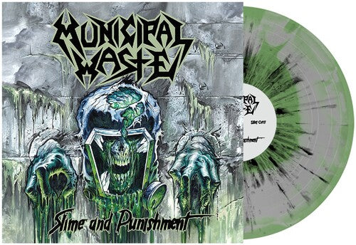 Slime and Punishment - Gray & Mint Swirl W/ Black Splatter