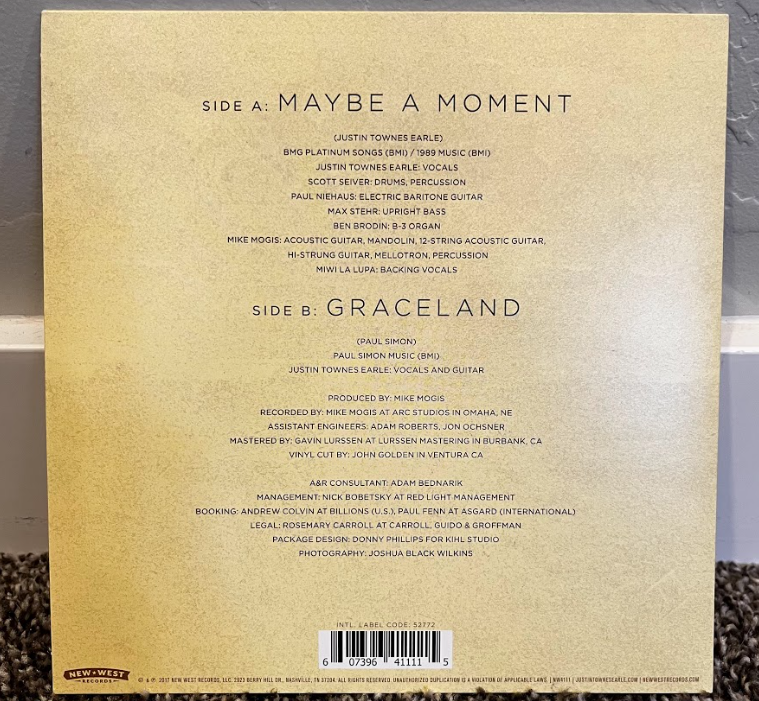 Maybe A Moment/Graceland | 7" Vinyl | Black Pressing | NM