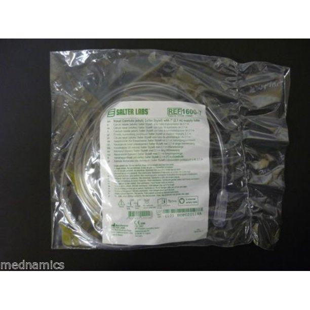 Salter Labs 1600-7 Nasal Cannula (Adult) Salter Style with 7' 2.1m Supply Tube