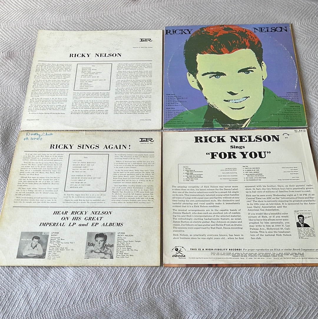 Ricky Nelson Lot of 4 Vinyls VG+ Used