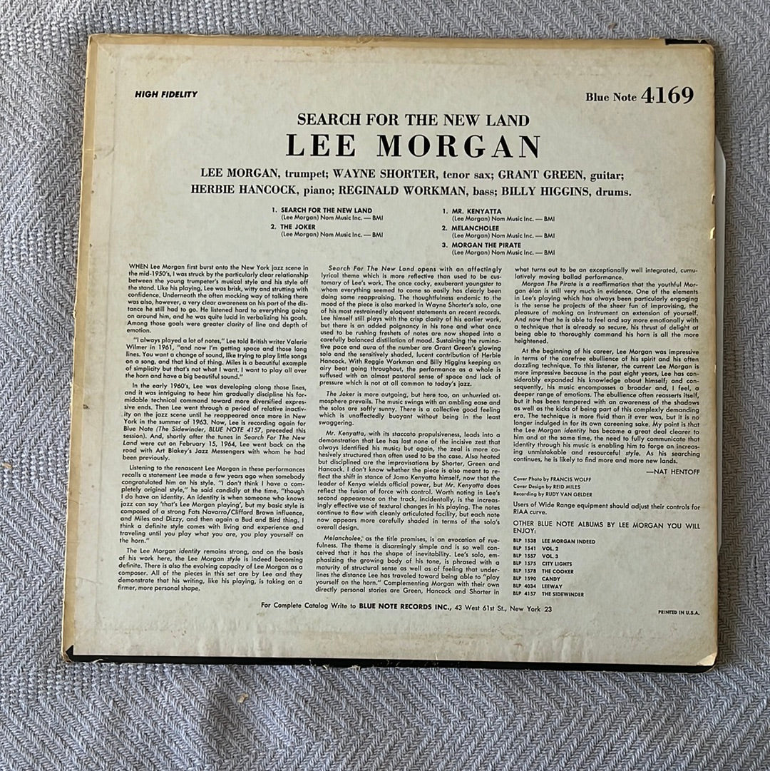 Search For The New Land - Lee Morgan Blue Note 4169 1966 Mono Repress Good Used Vinyl