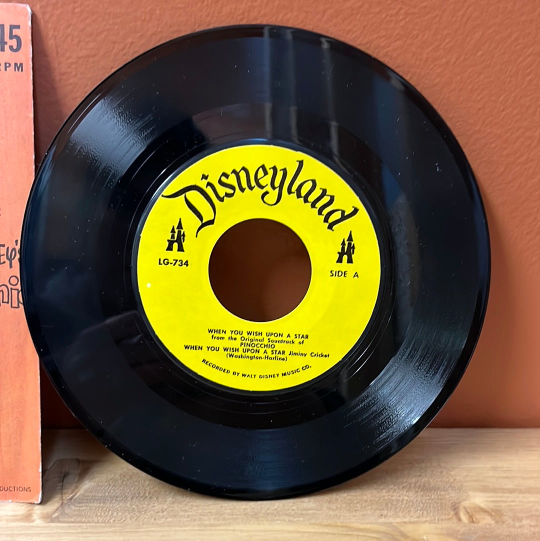 Walt Disney's Pinocchio When You Wish Upon A Star 45 RPM LG-734 VG+