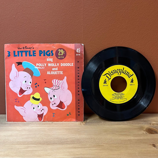 Walt Disney's 3 Little Pigs 45 LG-710 "Little Gem" Record Good