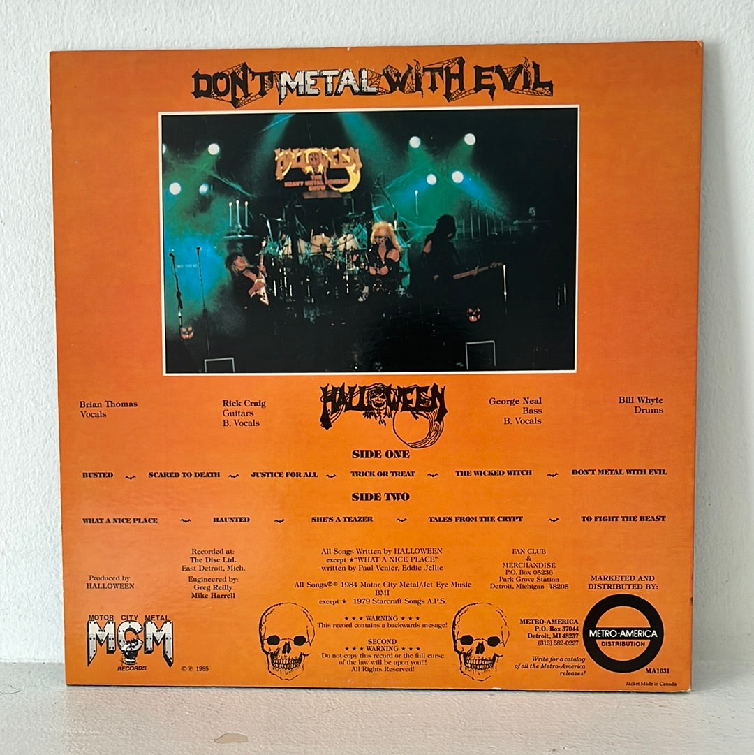 Don't Metal With Evil - Halloween Detroit's Heavy Metal Horror Show Vinyl MA1031 VG+/EX Used 1985