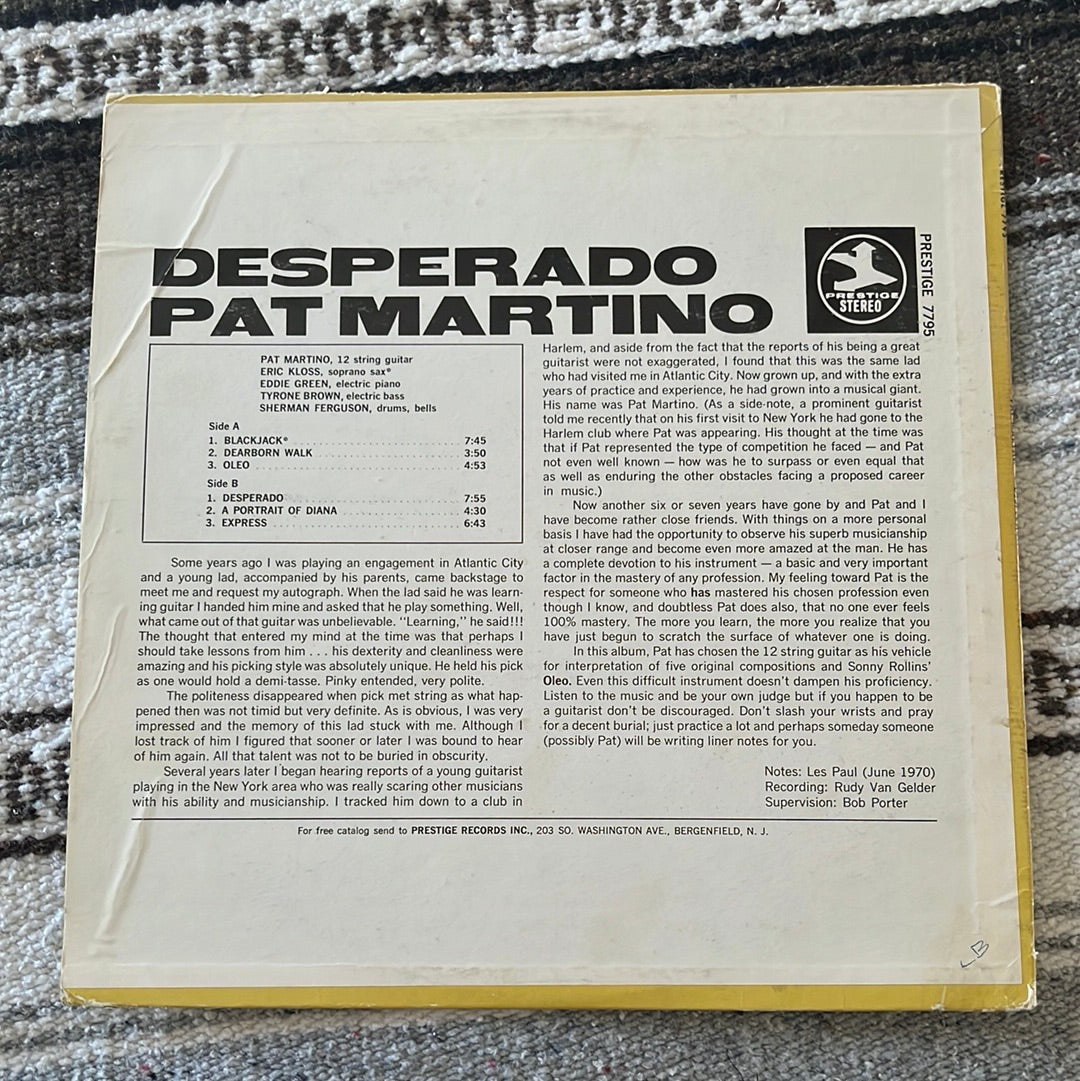 Desperado - Pat Martino 1970 Pressing VG+/G