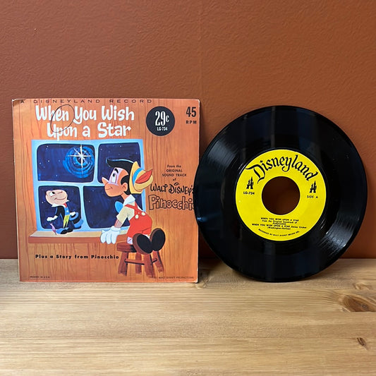 Walt Disney's Pinocchio When You Wish Upon A Star 45 RPM LG-734 VG+